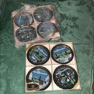 Vintage Walt Disney World Glass Coasters -Set of 2